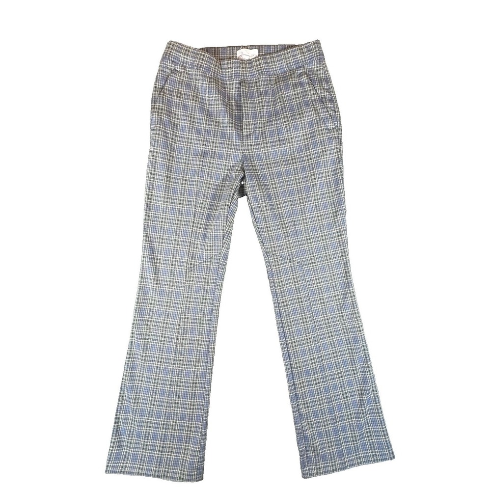 Anthropologie Plaid Trousers Pants Plaid Boot Cut Womens Medium Preppy Career